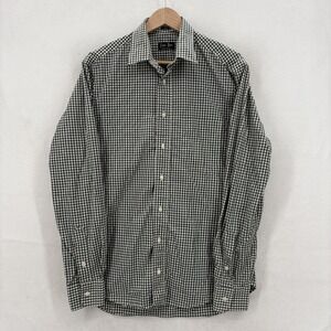 Gitman Bros Shirt Mens Large 15.5 Green Check Long Sleeve Button Front Made USA
